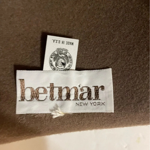 Betmar New York Brown 100% Wool Hat With Bow OS - Picture 8 of 9